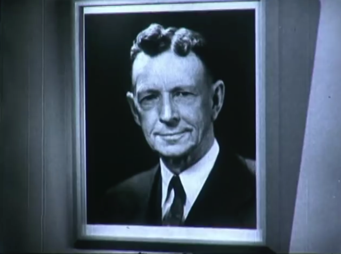 A portrait of Dr. Coolidge seen in the movie "Exploring with X-Rays, Part 1" from GE.