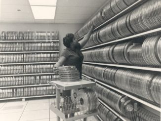 Data storage. Public domain image, source: https://en.wikipedia.org/wiki/Tape_library#/media/File:NDOC_magnetic_tape_library.jpg