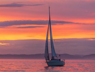 sailboat during golden hour