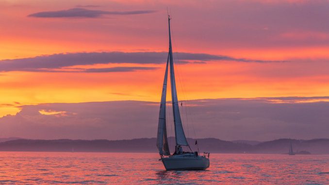 sailboat during golden hour